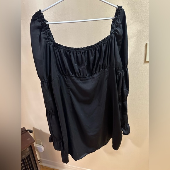 Black long sleeve ruffle dress - Picture 1 of 9
